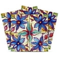 thumbnail image 1 of Mi Alma Blue Red Floral Peel & Stick Tiles - Vinyl Backsplash 8x8, 1 of 18