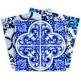 thumbnail image 1 of Mi Alma Blue/White Floral Peel & Stick Vinyl Backsplash Tiles 5x5, 24 pcs, 1 of 11