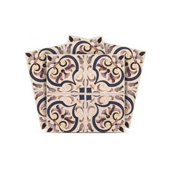 Mi Alma Brown Gray Retro Peel & Stick Vinyl Backsplash Tiles 5x5, 24 pcs