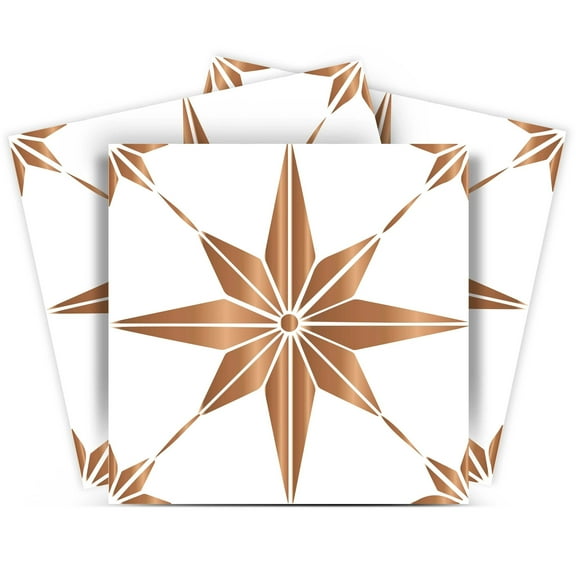 Mi Alma Brown Star Shaped Peel & Stick Tiles - Vinyl Backsplash 8x8