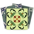 thumbnail image 1 of Mi Alma Floral Blue Green Tile Stickers - Removable Vinyl 4x4, 24 pcs, 1 of 10