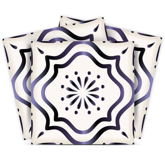 Mi Alma Floral Purple Tile Stickers - Removable Vinyl 4x4, 24 pcs