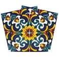 thumbnail image 1 of Mi Alma Floral Retro Blue/Yellow Tile Stickers - Removable Vinyl 4x4, 24 pcs, 1 of 11