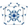 thumbnail image 1 of Mi Alma Floral Trendy Blue Tile Stickers - Removable Vinyl 4x4, 24 pcs, 1 of 9
