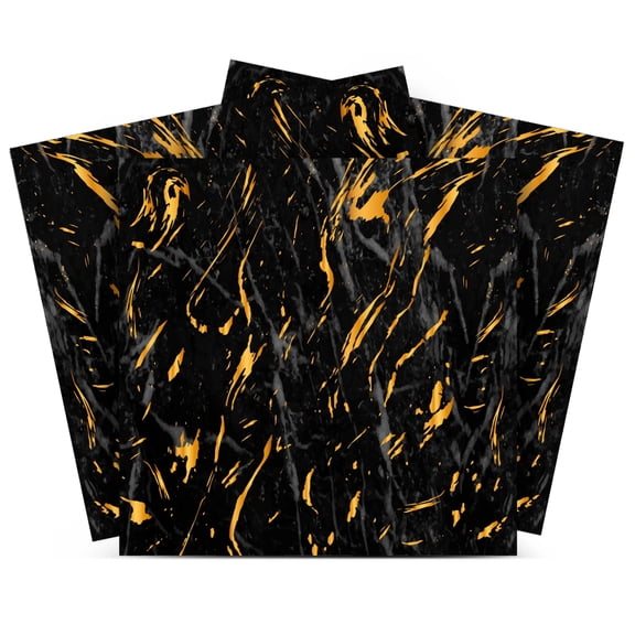 Mi Alma Gold Black Marble Peel & Stick Vinyl Backsplash Tiles 5x5, 24 pcs