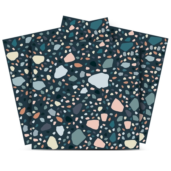 Mi Alma Green Terrazzo Design Peel & Stick Tiles - Vinyl Backsplash 8x8