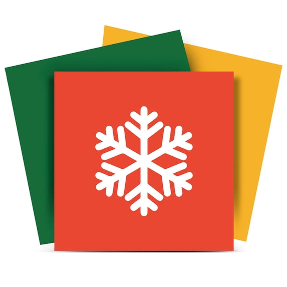 Mi Alma Green Yellow Red Snowflake Peel & Stick Tiles - Vinyl Backsplash 8x8