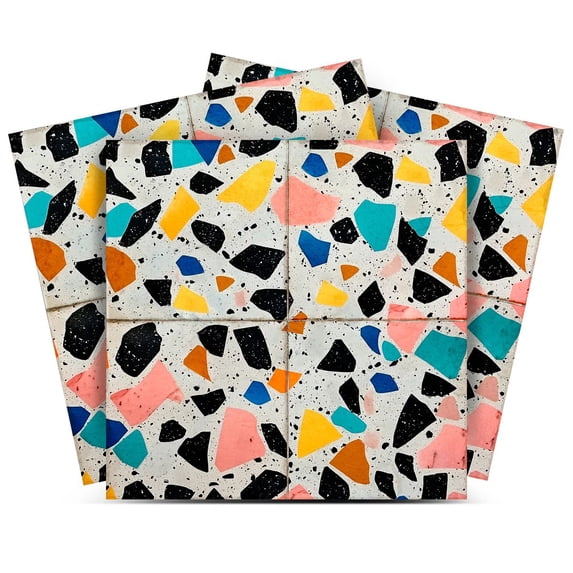 Mi Alma Multicolor Terrazzo Peel & Stick Tiles - Vinyl Backsplash 8x8