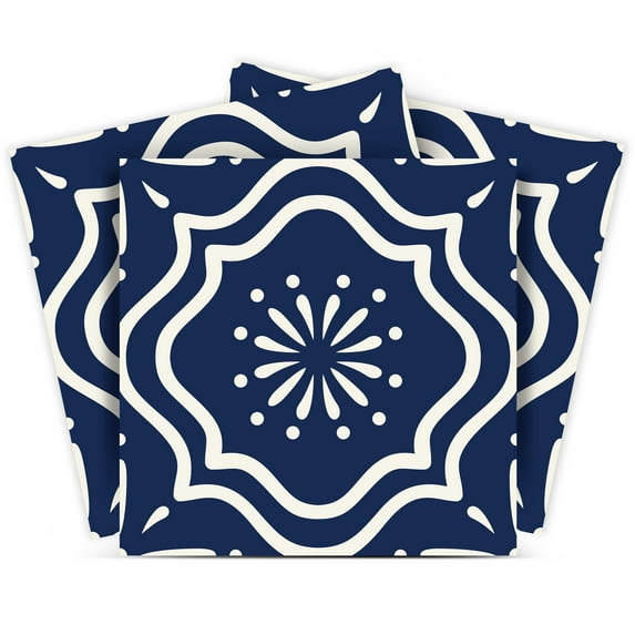 Mi Alma Peel & Stick Tiles - Blue Floral Vinyl Backsplash 12x12