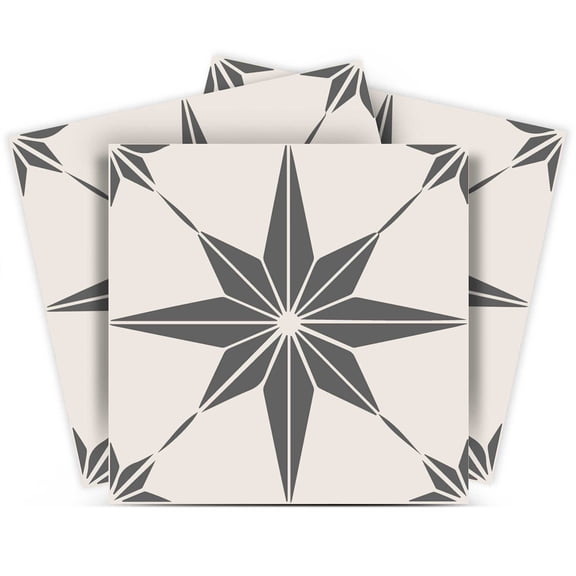 Mi Alma Peel & Stick Tiles - Gray Star Shaped Vinyl Backsplash 12x12