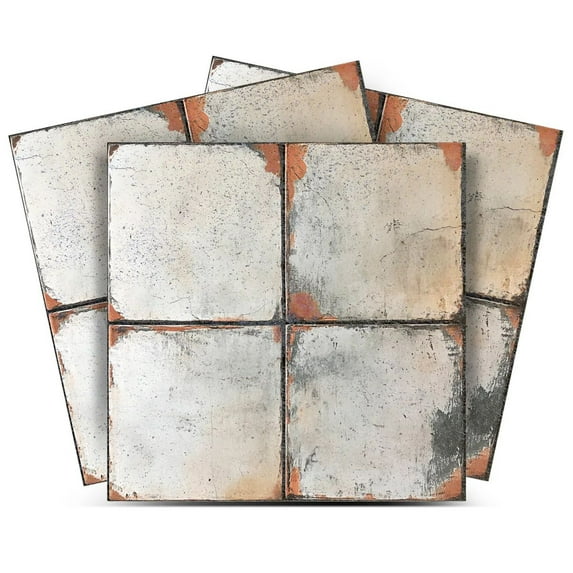 Mi Alma Peel & Stick Tiles - Gray Vintage Vinyl Backsplash 12x12