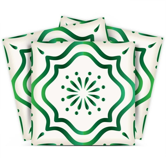 Mi Alma Peel & Stick Tiles - Green Floral Vinyl Backsplash 12x12