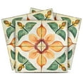 thumbnail image 1 of Mi Alma Peel & Stick Tiles - Green Orange Floral Vinyl Backsplash 12x12, 1 of 16