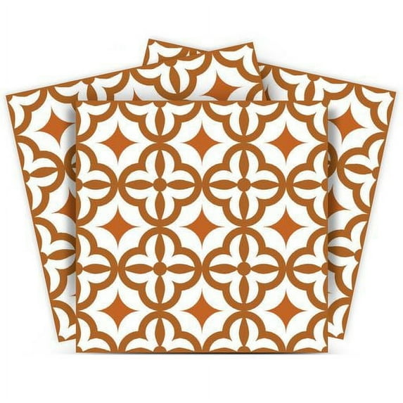 Mi Alma Peel & Stick Tiles - Orange White Mexican Vinyl Backsplash 12x12