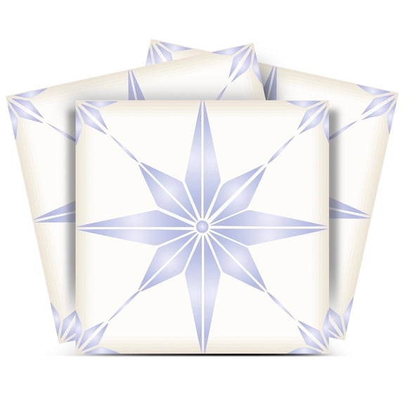 Mi Alma Peel and Stick Star Shaped B65 Backsplash Tile Stickers, Purple, 7" x 7" (24-Pack)