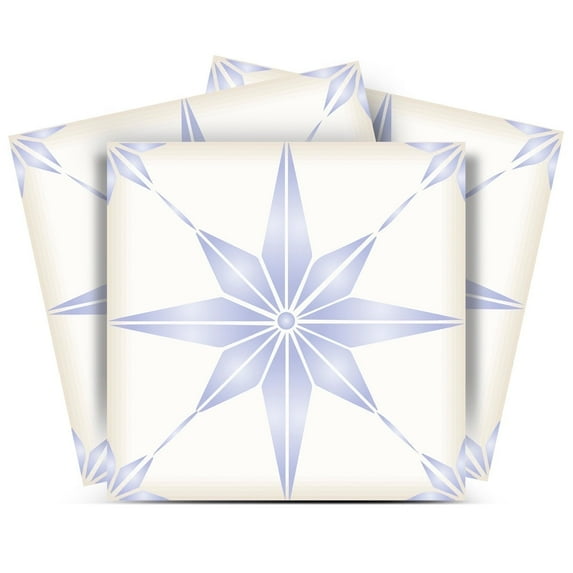 Mi Alma Peel and Stick Star Shaped B65 Backsplash Vinyl Tile Stickers, Purple, 8" x 8" (24-Pack)