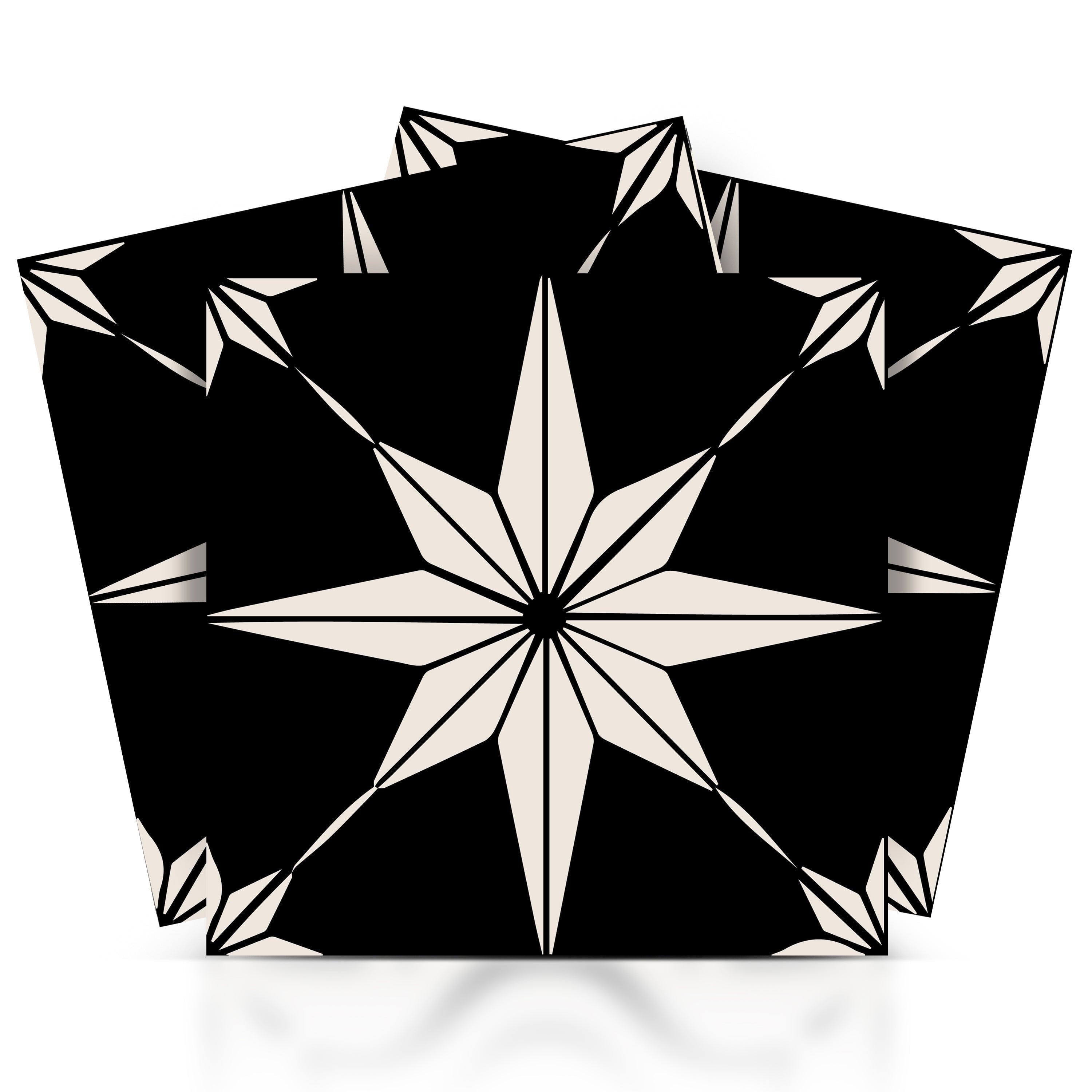 Mi Alma Peel and Stick Star Shaped B66 Backsplash Vinyl Tile Stickers, Black, 8" x 8" (24-Pack)