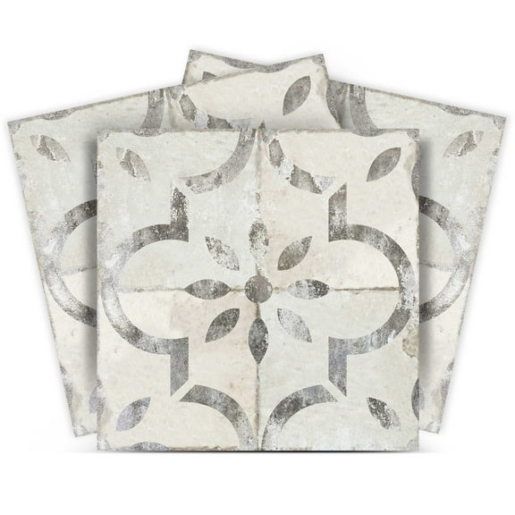 Mi Alma Peel and Stick Vintage Rustic R20 Backsplash Tile Stickers, Gray, 7" x 7" (24-Pack)