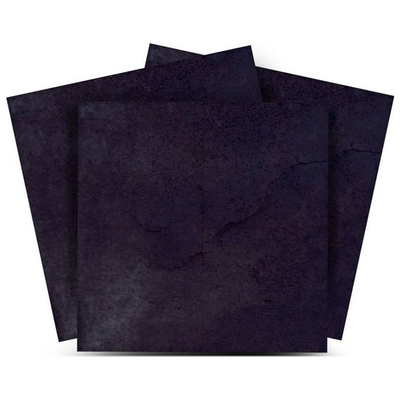 Mi Alma Removable Vinyl Dark Gray Solid Color Backsplash Tile Stickers, 24pcs