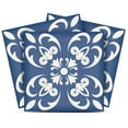 thumbnail image 1 of Mi Alma Removable Vinyl Floral Blue Backsplash Tile Stickers, 24pcs, 1 of 8