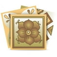 thumbnail image 1 of Mi Alma Removable Vinyl Floral Brown Yellow Backsplash Tile Stickers, 24pcs, 1 of 11