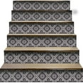 thumbnail image 1 of Mi Alma Removable Vinyl Floral Dark Gray Backsplash Tile Stickers, 24pcs, 1 of 9