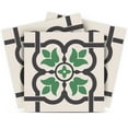 thumbnail image 1 of Mi Alma Removable Vinyl Floral Green Gray Backsplash Tile Stickers, 24pcs, 1 of 11