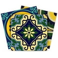 thumbnail image 1 of Mi Alma Removable Vinyl Floral Green Yellow Backsplash Tile Stickers, 24pcs, 1 of 10