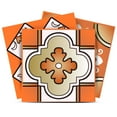 thumbnail image 1 of Mi Alma Removable Vinyl Floral Orange Backsplash Tile Stickers, 24pcs, 1 of 11
