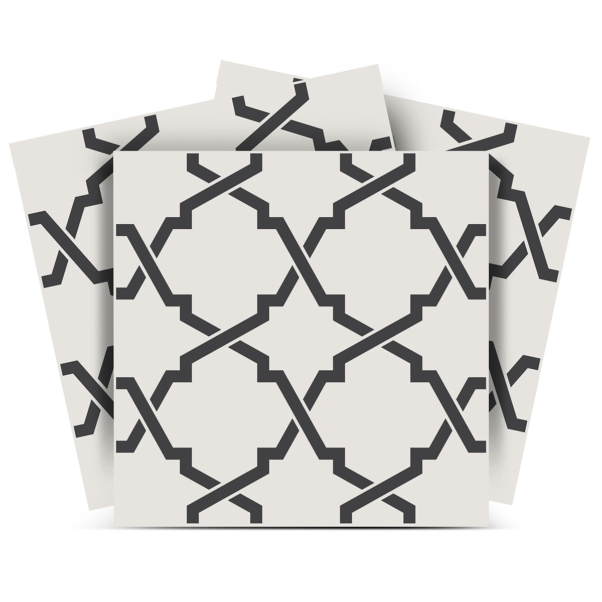 Mi Alma Removable Vinyl Line Pattern Black Backsplash Tile Stickers, 24pcs