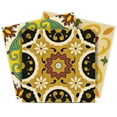 thumbnail image 1 of Mi Alma Removable Vinyl Mexican Floral Black Yellow Backsplash Tile Stickers, 24pcs, 1 of 10
