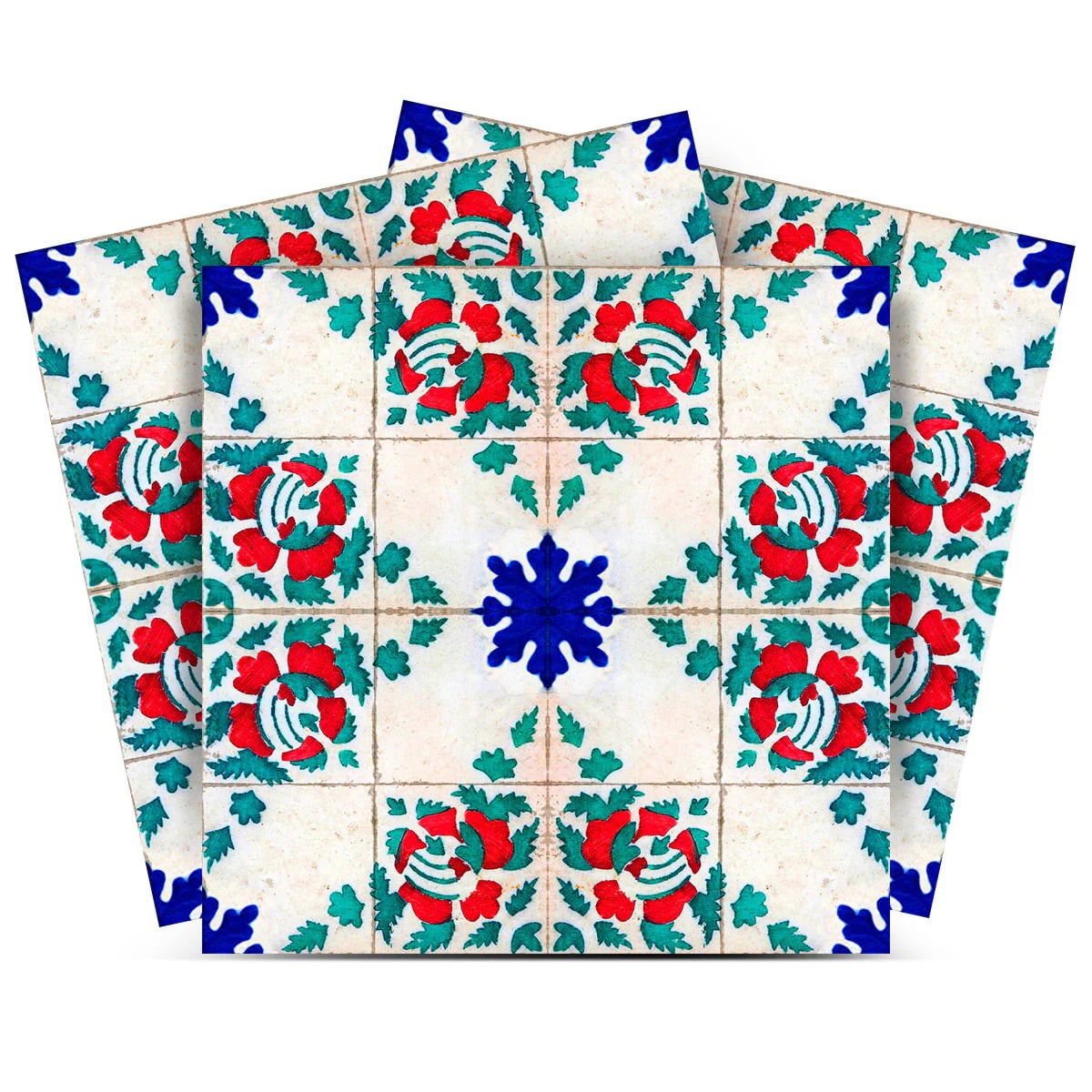 Mi Alma Removable Vinyl Mexican Retro Green Red Backsplash Tile ...