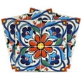 thumbnail image 1 of Mi Alma Removable Vinyl Retro Flower Blue/Red Backsplash Tile Stickers, 24pcs, 1 of 12