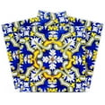 thumbnail image 1 of Mi Alma Removable Vinyl Spanish Blue Yellow Backsplash Tile Stickers, 24pcs, 1 of 10