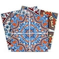 thumbnail image 1 of Mi Alma Removable Vinyl Spanish Red Brown Backsplash Tile Stickers, 24pcs, 1 of 11