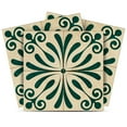 thumbnail image 1 of Mi Alma Removable Vinyl Vintage Flower Dark Green Backsplash Tile Stickers, 24pcs, 1 of 13