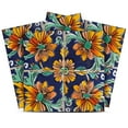 thumbnail image 1 of Mi Alma Retro Flower Turquoise/Orange Tile Stickers - Removable Vinyl 4x4, 24 pcs, 1 of 11