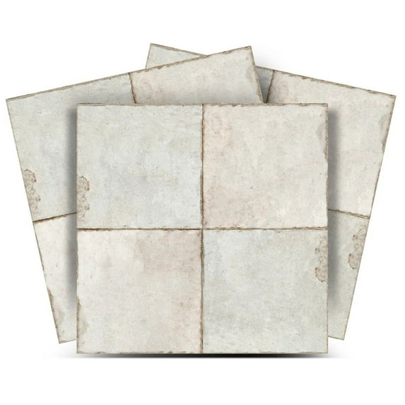 Mi Alma Solid White Smoke Peel & Stick Tiles - Vinyl Backsplash 8x8