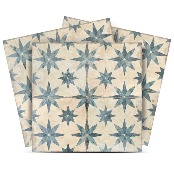 Mi Alma Star Green Tile Stickers - Removable Vinyl 4x4, 24 pcs