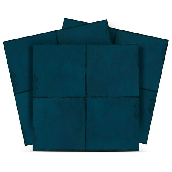 Mi Alma Vinyl Backsplash Decor - Floral Teal Peel & Stick Tiles 6x6