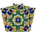 thumbnail image 1 of Mi Alma Vinyl Backsplash Decor - Green Yellow Blue Vintage Floral Peel & Stick Tiles 6x6, 1 of 13
