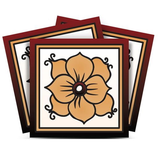 Mi Alma Vinyl Backsplash Decor - Red Brown Floral Peel & Stick Tiles 6x6