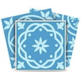 thumbnail image 1 of Mi Alma Vinyl Backsplash Decor - Sky Blue Floral Peel & Stick Tiles 6x6, 1 of 11