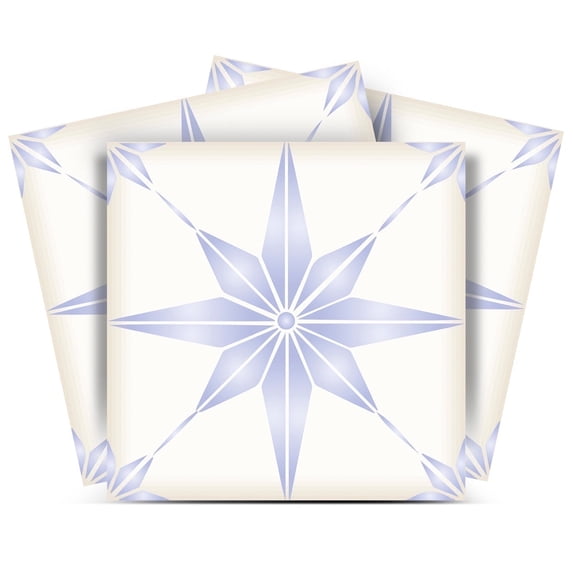 Mi Alma Vinyl Peel and Stick Star Shaped B65 Backsplash Tile Stickers, Purple, 5" x 5" (24-Pack)