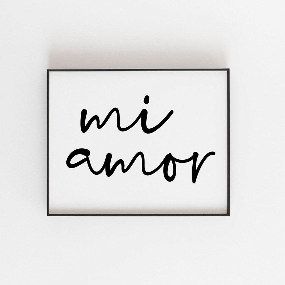 Mi Amor Spanish Wall Art Print, Bold Romantic Love Quote Bedroom Decor ...