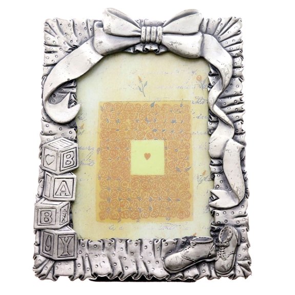 Mi Amore 3 1/2x5" display "Baby" Picture-Frame Pewter