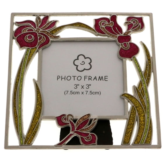 Mi Amore 3X3 Flower Picture-Frame Pewter