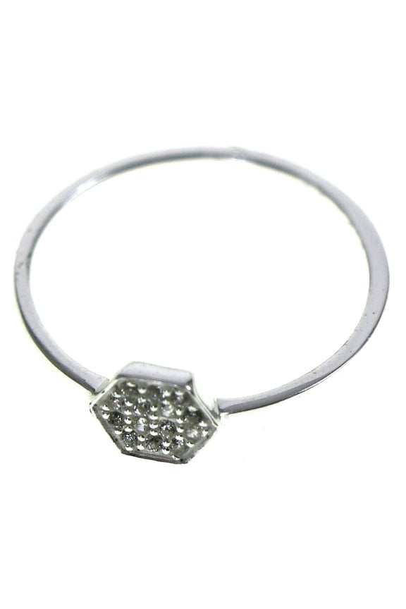 925 Sterling Silver Cubic-Zirconia Sized-Ring Silver & Clear Size 6.00