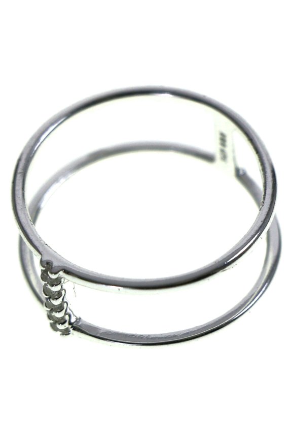 925 Sterling Silver Cubic-Zirconia Sized-Ring Silver & Clear Size 7.50