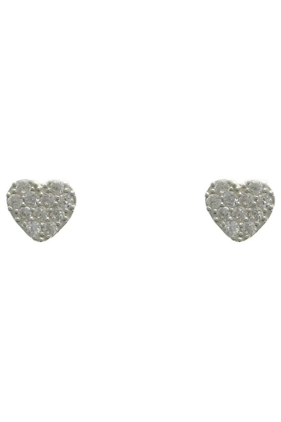 925 Sterling Silver Heart Stud-Earrings Silver